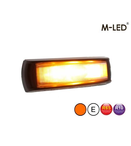 Blitzleuchte - M-Led - 4.3" - 11cm - Klar - Weitwinkel - 22 Blitzmuster - Amber - R65 - 12V-24V