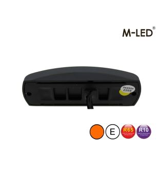 Warning light - M-Led - 4.3" - 11cm - Clear - Wide angle - 22 flash patterns - Amber - R65 - 12V-24V