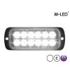 Warning light - M-Led - 4.5" - 11.4cm - Clear - 22 flash patterns - White - 12V-24V