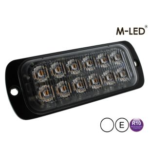 Blixtljus - M-Led - 4.5" - 11.4cm - Klar - 22 blixtmönster - Vit - 12V-24V 