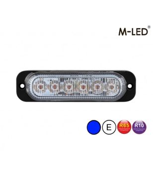 Flitser - M-Led - 4.7" - 12cm - Helder - Superdun - 10 flitspatronen - Blauw - R65 - 12V-24V