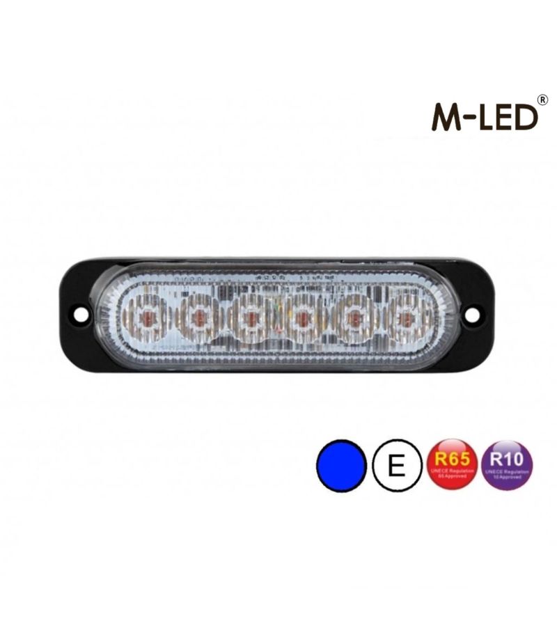 Blitzleuchte - M-Led - 4.7" - 12cm - Klar - Super dünn - 10 Blitzmuster - Blau - R65 - 12V-24V Blitzleuchte - M-Led - 4.7" - 12cm - Klar - Super dünn - 10 Blitzmuster - Blau - R65 - 12V-24V