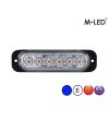 Blitzleuchte - M-Led - 4.7" - 12cm - Klar - Super dünn - 10 Blitzmuster - Blau - R65 - 12V-24V