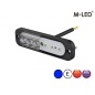 Warning light - M-Led - 4.7" - 12cm - Clear - Super thin - 10 flash patterns - Blue - R65 - 12V-24V