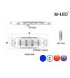 Blitzleuchte - M-Led - 3.9" - 9.8cm - Klar - Super dünn - 26 Blitzmuster - Blau - R65 - 12V-24V