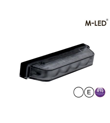 Blixtljus - M-Led - Ultra Thin - 3.8" - 9.6cm - Smoke - Dark Look - 22 blixtmönster - Vit - 12V-24V 