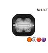 Warning light - M-Led - 2.4" - 6cm - Clear - Position light White/Red - 20 flash patterns - R65 - 12V-24V
