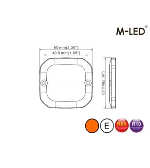 Flitser - M-Led - 2.4" - 6cm - Helder - Positielicht Wit/Rood - 20 flitspatronen - R65 - 12V-24V
