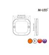 Blitzleuchte - M-Led - 2.4" - 6cm - Klar - Positionslicht Weiß/Rot - 20 Blitzmuster - R65 - 12V-24V