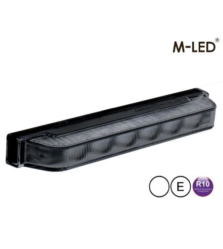 Blixtljus - M-Led - Ultra Thin - 5.3" - 13.5cm - Smoke - Dark Look - 22 blixtmönster - Vit - 12V-24V 
