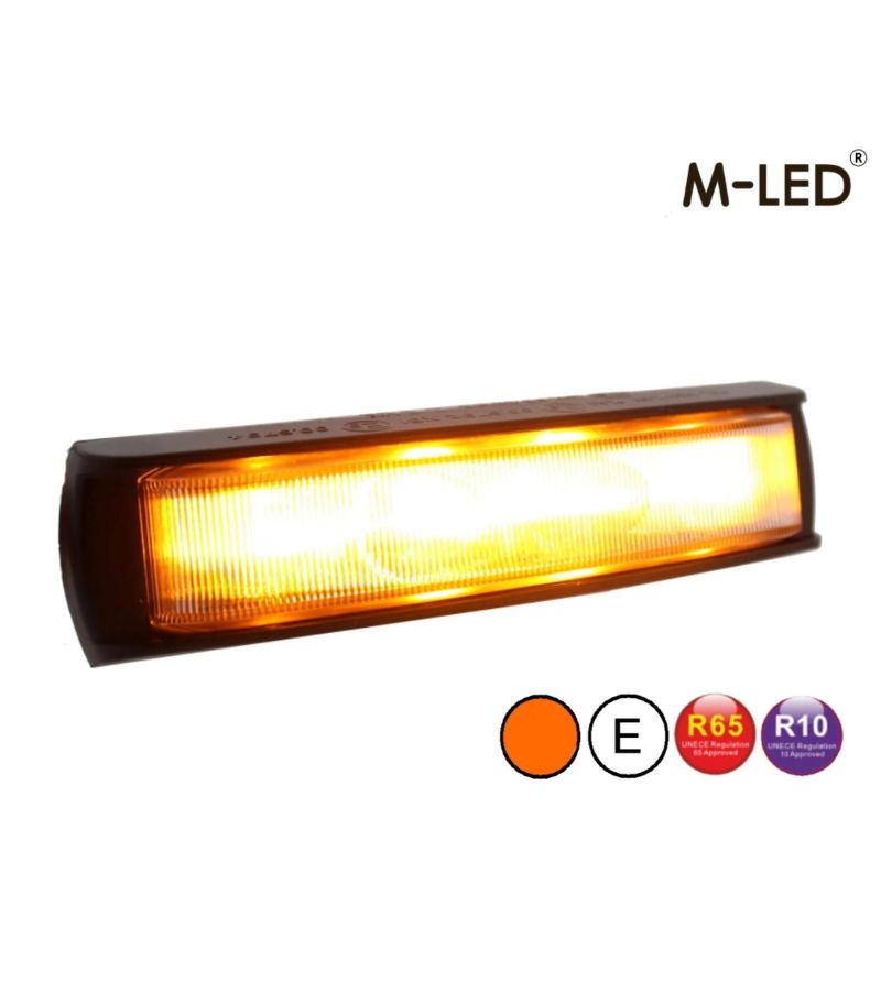 Flitser - M-Led - 5.5" - 14cm - Helder - Groothoek - 22 flitspatronen - Amber - R65 - 12V-24V Flitser - M-Led - 5.5" - 14cm - Helder - Groothoek - 22 flitspatronen - Amber - R65 - 12V-24V