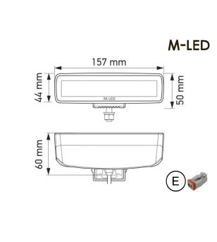 Work light - M-Led - 4.9" - 12.4cm - 1 flash pattern - Work / Scene