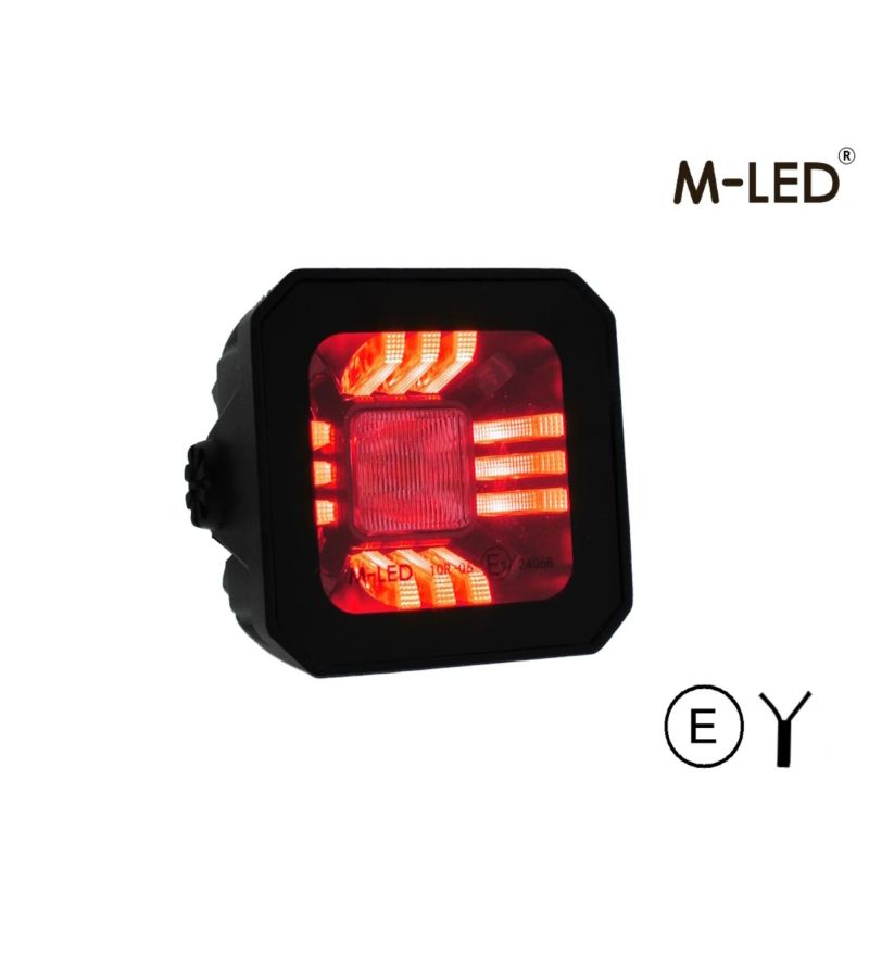 Work light - M-Led - 2.9" - 7.4cm - Position light Red/Amber - Wide Work light - M-Led - 2.9" - 7.4cm - Position light Red/Amber - Wide