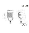 Werklamp - M-Led - 3.1" - 7.8cm - Positielicht Rood/Amber - Work / Scene