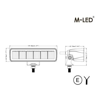 Work light - M-Led - 7.9" - 20cm - Anti-reflective - Work / Scene
