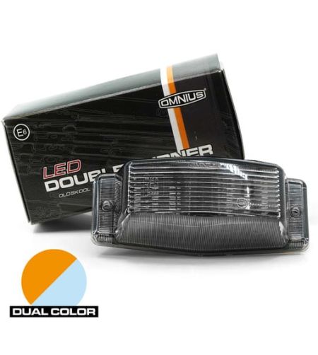 Double burner - Omnius - Dual Color - 5" - 12.6cm - Smoke - White/Amber - 24V