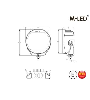 Extraljus - M-Led - Classic 220 - 9.5" - 24.2cm - Smoke - Positionsljus Vit/Bärnsten - Spot 