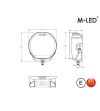 Driving light - M-Led - Classic 220 - 9.5" - 24.2cm - Smoke - Position light White/Amber - Spot