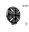 Extraljus - M-Led - Classic 220 - 9.5" - 24.2cm - Smoke - Positionsljus Vit/Bärnsten - Spot