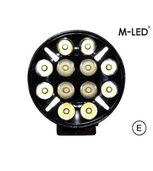 Extraljus - M-Led - Classic 220 - 9.5" - 24.2cm - Smoke - Positionsljus Vit/Bärnsten - Spot 