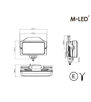 Fernscheinwerfer - M-Led - Klassisch 220 - 9.5" - 24.2cm - Smoke - Positionslicht Weiß/Amber - Spot 