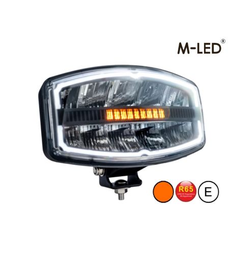 Extraljus - M-Led - Classic 220 - 9.5" - 24.2cm - Smoke - Positionsljus Vit/Bärnsten - Spot 