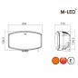 Driving light - M-Led - Saturn - 9.6" - 24.4cm - Oval - Position light White/Amber - 1 flash pattern - Spot Driving light - M-Led - Saturn - 9.6" - 24.4cm - Oval - Position light White/Amber - 1 flash pattern - Spot