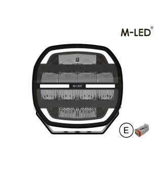 Extraljus - M-Led - Classic 220 - 9.5" - 24.2cm - Smoke - Positionsljus Vit/Bärnsten - Spot 