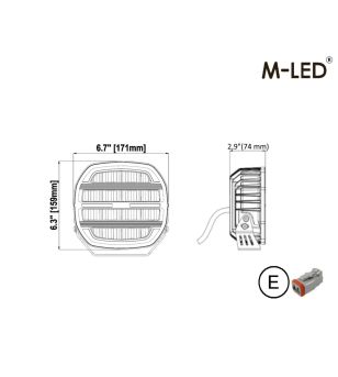 Fernscheinwerfer - M-Led - Klassisch 220 - 9.5" - 24.2cm - Smoke - Positionslicht Weiß/Amber - Spot 