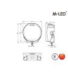 Driving light - M-Led - Classic 220 - 9.5" - 24.2cm - Smoke - Position light White/Amber - Spot