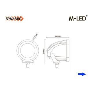 Driving light - M-Led - Classic 220 - 9.5" - 24.2cm - Smoke - Position light White/Amber - Spot