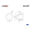 Driving light - M-Led - Classic 220 - 9.5" - 24.2cm - Smoke - Position light White/Amber - Spot