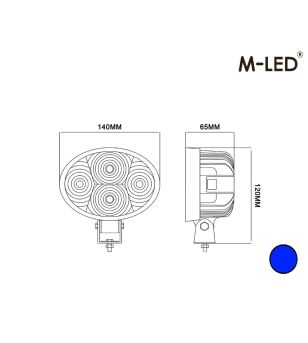 Verstraler - M-Led - Classic 220 - 9.5" - 24.2cm - Smoke - Positielicht Wit/Amber - Spot