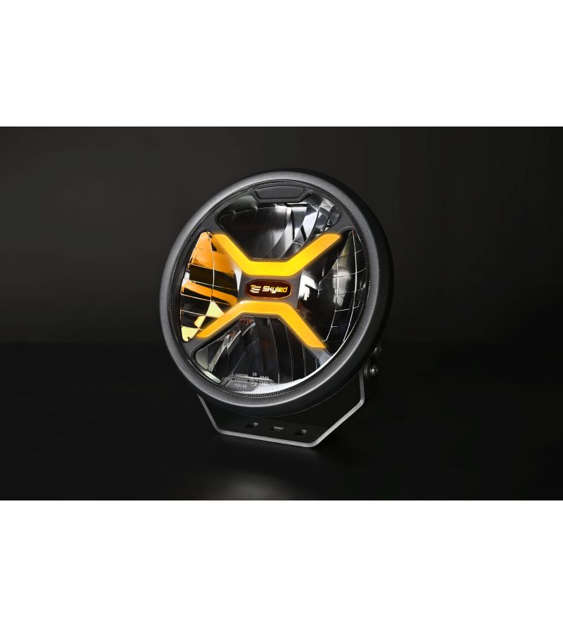 Extraljus - Skyled - Crux 9X - 8.7" - 22cm - Smoke - Positionsljus Vit/Bärnsten - Driving 