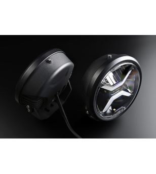 Extraljus - Skyled - Crux 7X - 6.7" - 17cm - Smoke - Positionsljus Vit/Bärnsten - Driving 