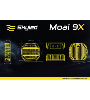 Driving light - Skyled - Maoi 9X - 8.7" - 22cm - White - Smoke - Position light White/Amber - Driving