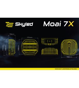 Driving light - Skyled - Maoi 7X - 6.7" - 17.1cm - Smoke - Position light White/Amber - Driving