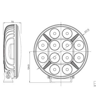 Driving light - Skyled - Jupiter+ 9X - 8.6" - 21.8cm - Position light White/Amber - Driving