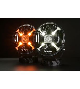 Extraljus - Skyled - Cosmo 9X - Flash - 9" - 22.8cm - Smoke - Positionsljus Vit/Bärnsten - 1 blixtmönster - Driving -