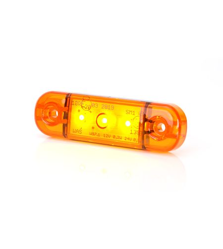 Begrenzungsleuchte - WAS - W97.1 Schwarz - 3.3" - 8.4cm - Amber - 12V-24V
