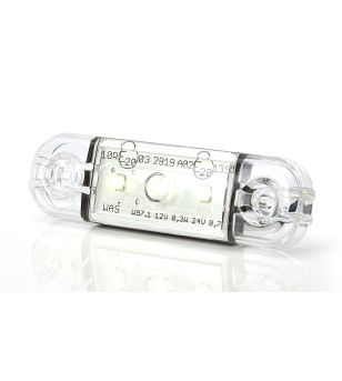 Begrenzungsleuchte - WAS - W97.1 Schwarz - 3.3" - 8.4cm - Klar - Weiß - 12V-24V 