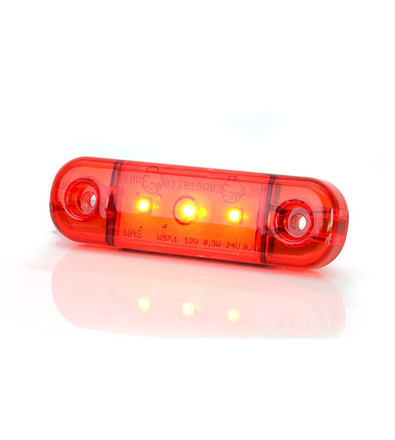 Begrenzungsleuchte - WAS - W97.1 - 3.3" - 8.4cm - Rot - 12V-24V