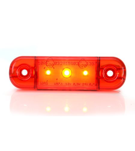 Markeringsljus - WAS - W97.1 - 3.3" - 8.4cm - Röd - 12V-24V