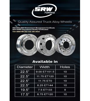 Rim - SRW Forged - Alu - 22.5" x 11.75" - ET120 - With valve