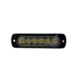 Warning light - 247 Lighting - 6-Led - 4.4" - 11.3cm - Clear - 19 flash patterns - Amber - 12V-30V