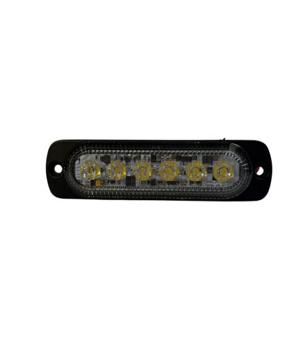Warning light - 247 Lighting - 6-Led - 4.4" - 11.3cm - Clear - 19 flash patterns - Amber - 12V-30V