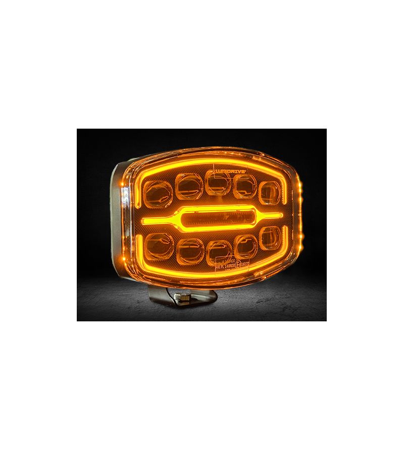 Extraljus - Lumidrive - Perceptor 10 - 9.6" - 24.5cm - Positionsljus Vit/Bärnsten - Driving Extraljus - Lumidrive - Perceptor 10 - 9.6" - 24.5cm - Positionsljus Vit/Bärnsten - Driving