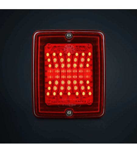 Rückleuchte - Strands - IZE LED - Square - 4.3" - 11cm - Rot - Rück - 24V -