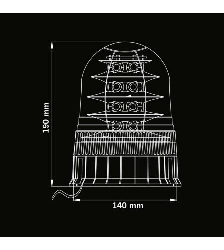 Beacon - Strands - Big Energy - 5.5" - 14cm - Red - 3 flash patterns - Red - R65 - 12V-24V