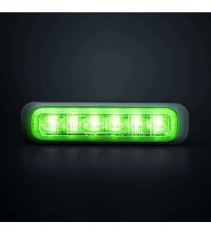 Blixtljus - Strands - Dark Knight - 6 LED - 5.1" - 12.9cm - Smoke - 21 blixtmönster - Grön - R65 - 12V-30V -